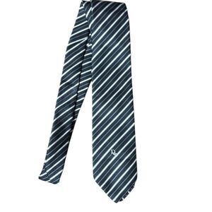 Christian Dior men’s silk blend striped black grey white tie